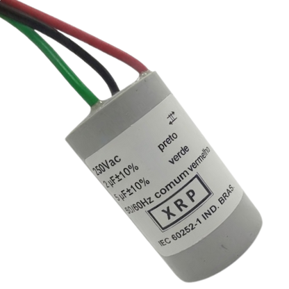 Capacitor De Partida 2uF+5uF 250V 27x47mm (3Fios)