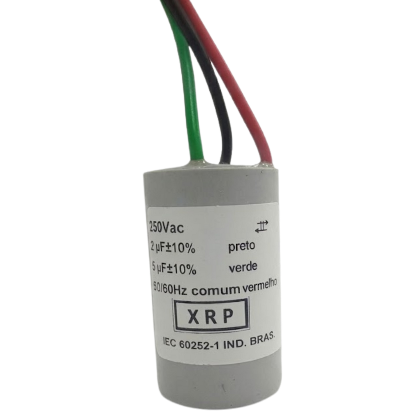 Capacitor De Partida 2uF+5uF 250V 27x47mm (3Fios)