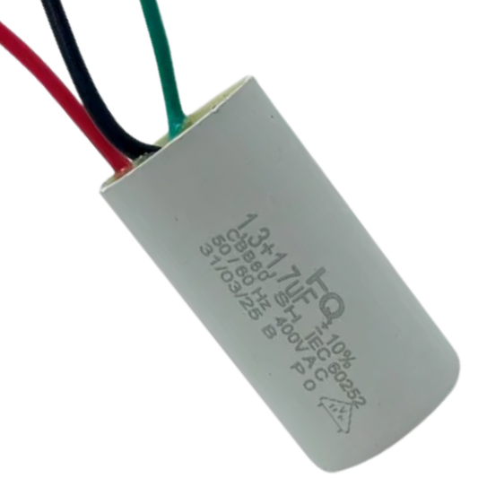 Capacitor De Partida 1,3uF+1,7uF 400V 25x47mm (3Fios)