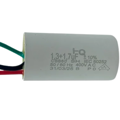 Capacitor De Partida 1,3uF+1,7uF 400V 25x47mm (3Fios)