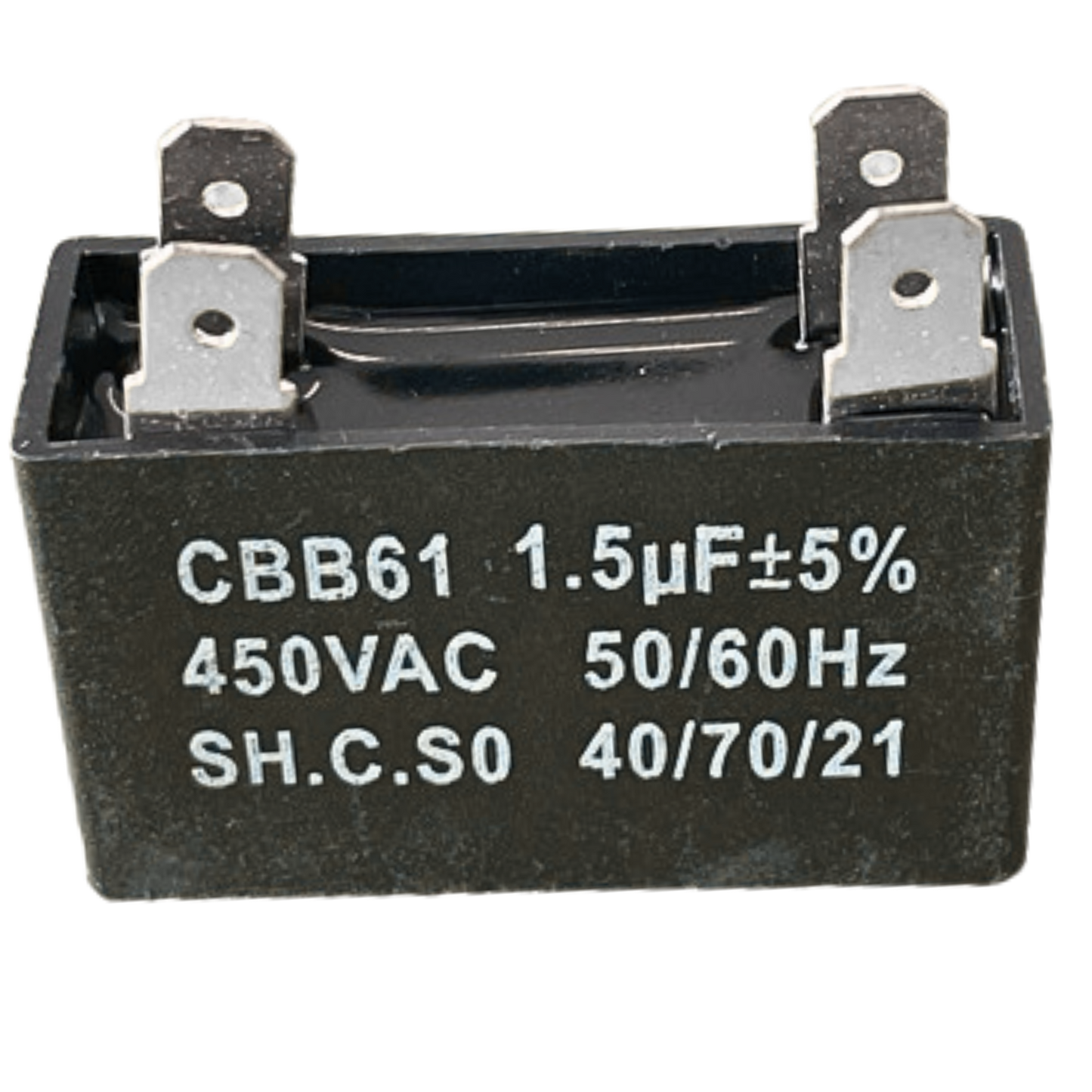 Capacitor De Partida CBB61 1,5uF 450V (Fast-on)