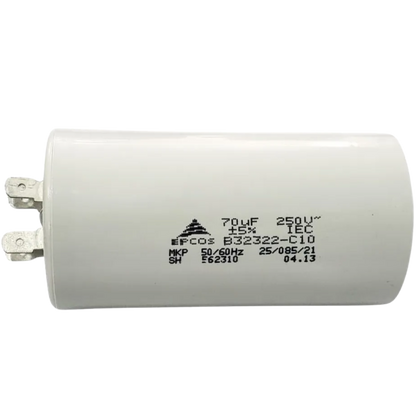 Capacitor De Partida 70uF 250V 50x95mm (Fast-on)