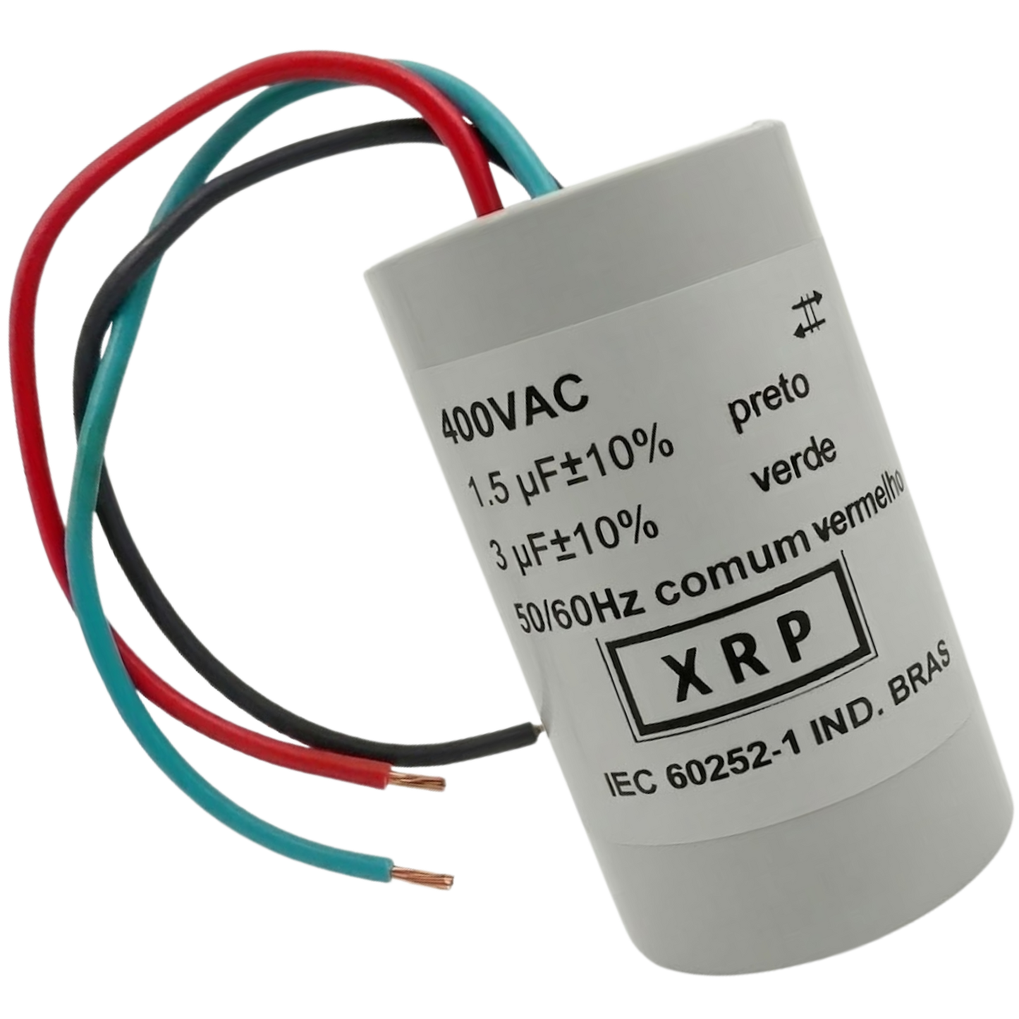 Capacitor De Partida 1,5uF+3uF 400V 27x47mm (3Fios)