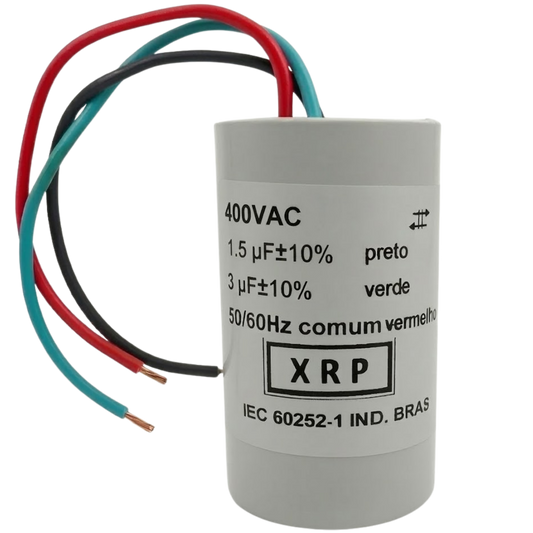 Capacitor De Partida 1,5uF+3uF 400V 27x47mm (3Fios)