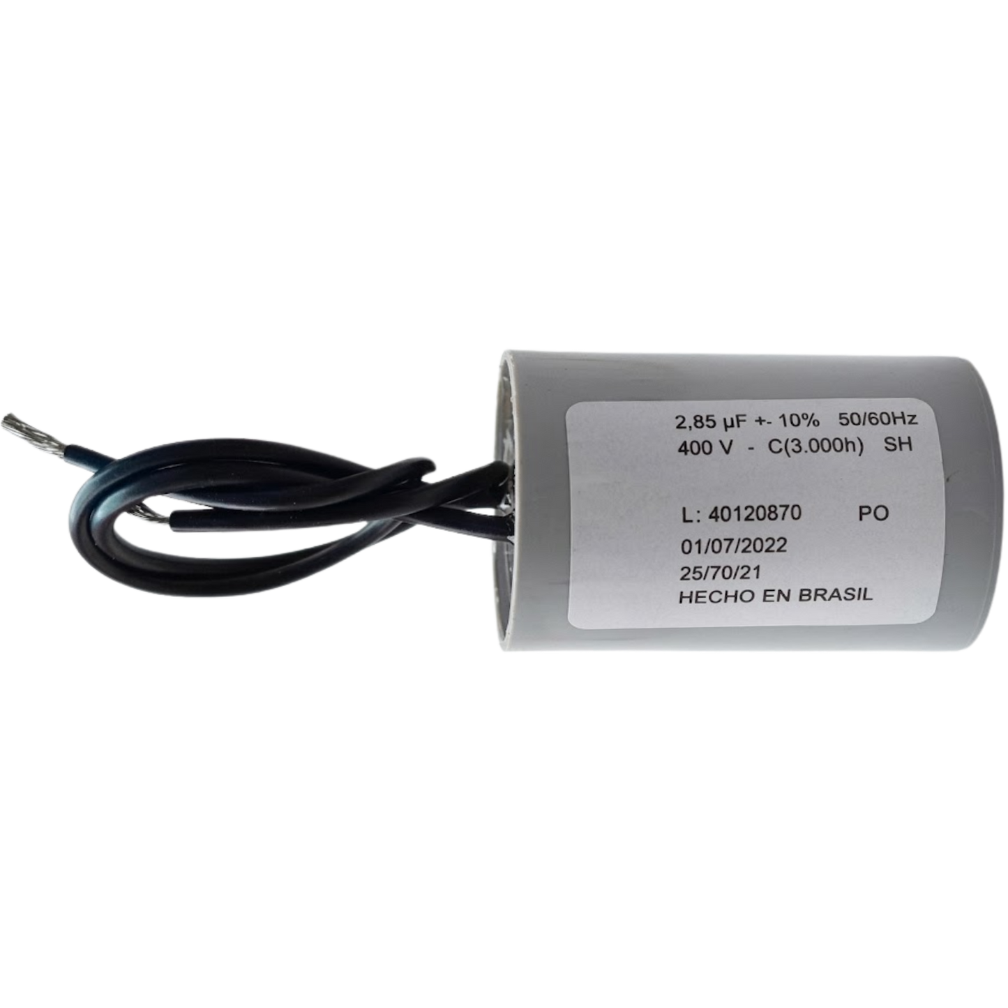 Capacitor De Partida 2,85uF 400V 24x46mm (2Fios)