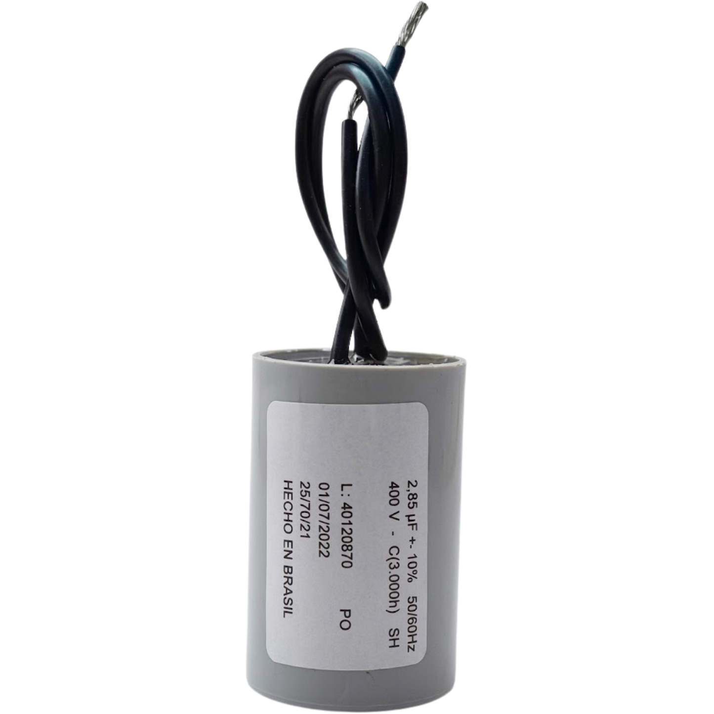 Capacitor De Partida 2,85uF 400V 24x46mm (2Fios)