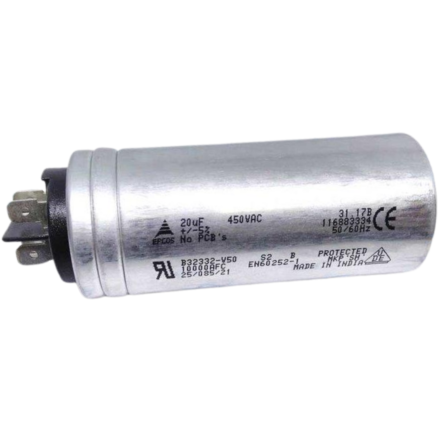 Capacitor De Partida 20uF 450V 40x93mm (Fast-on)