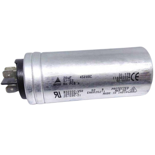 Capacitor De Partida 20uF 450V 40x93mm (Fast-on)