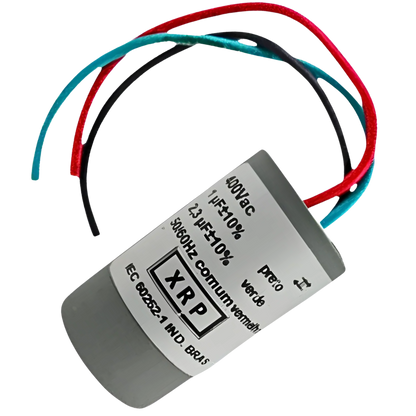Capacitor De Partida 1uF+2,3uF 400V 29x49mm (3Fios)