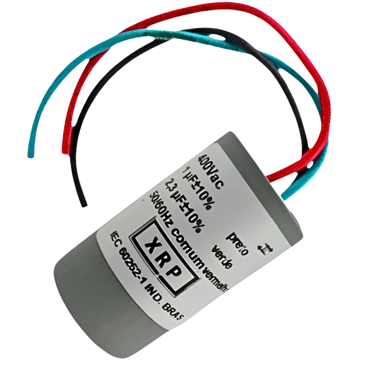 Capacitor De Partida 1uF+2,3uF 400V 29x49mm (3Fios)
