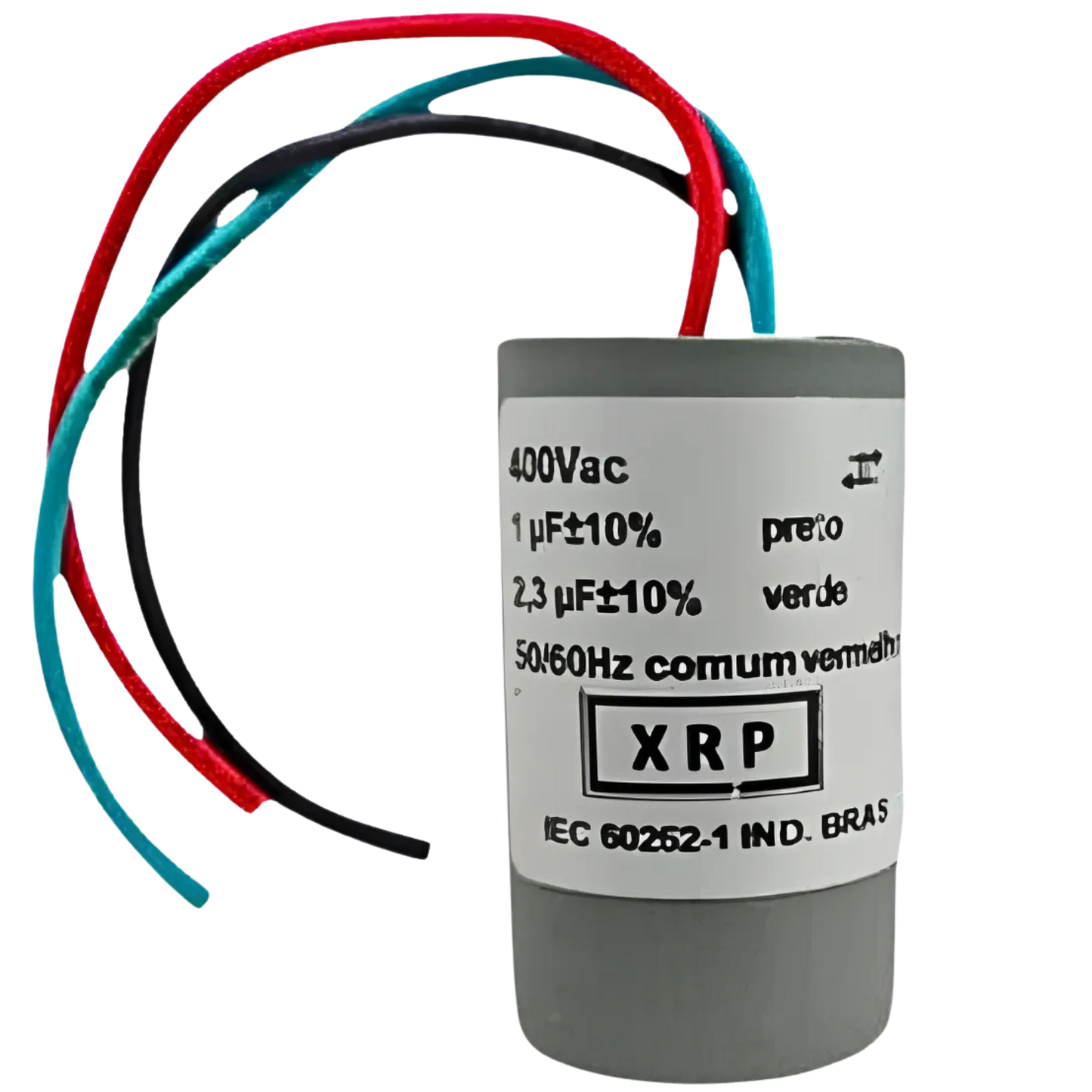 Capacitor De Partida 1uF+2,3uF 400V 29x49mm (3Fios)