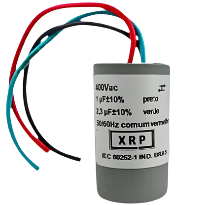 Capacitor De Partida 1uF+2,3uF 400V 29x49mm (3Fios)