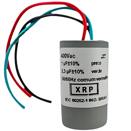Capacitor De Partida 1uF+2,3uF 400V 29x49mm (3Fios)