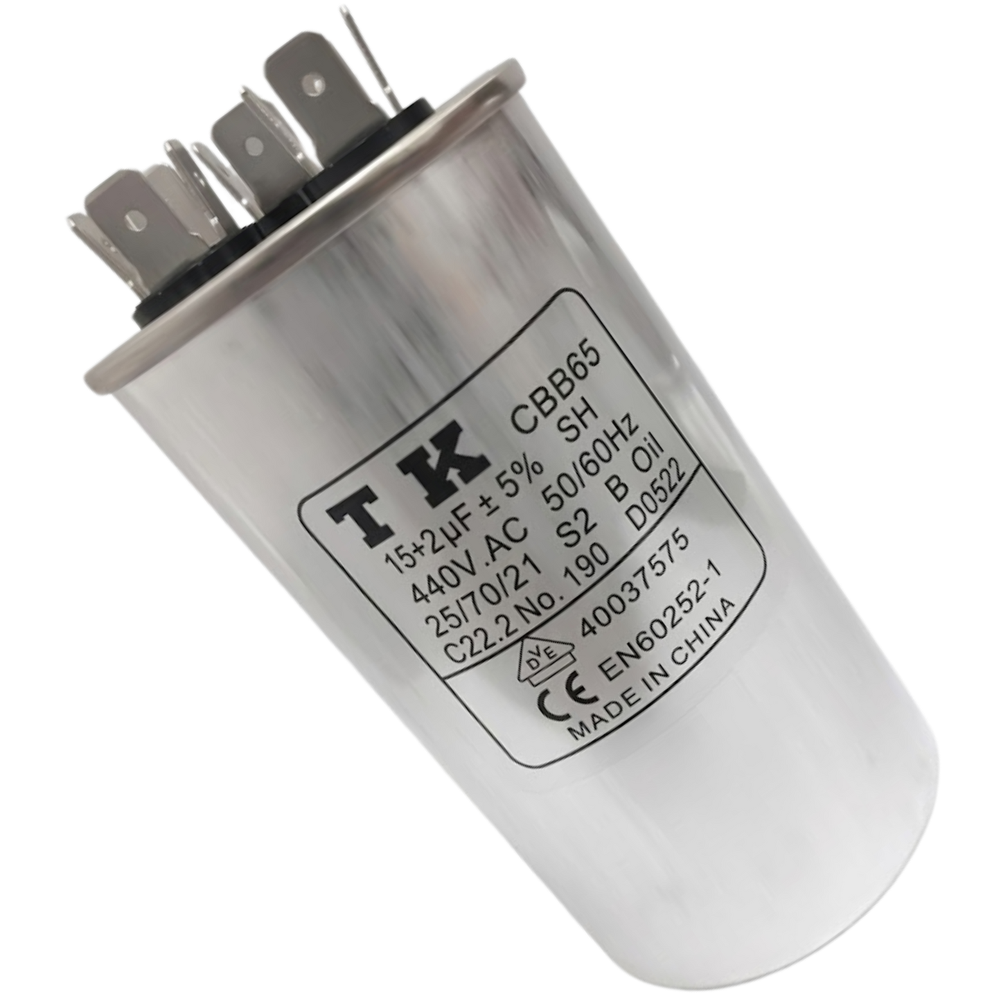 Capacitor De Partida 15uF+2uF 440V 50x90mm (Fast-on)