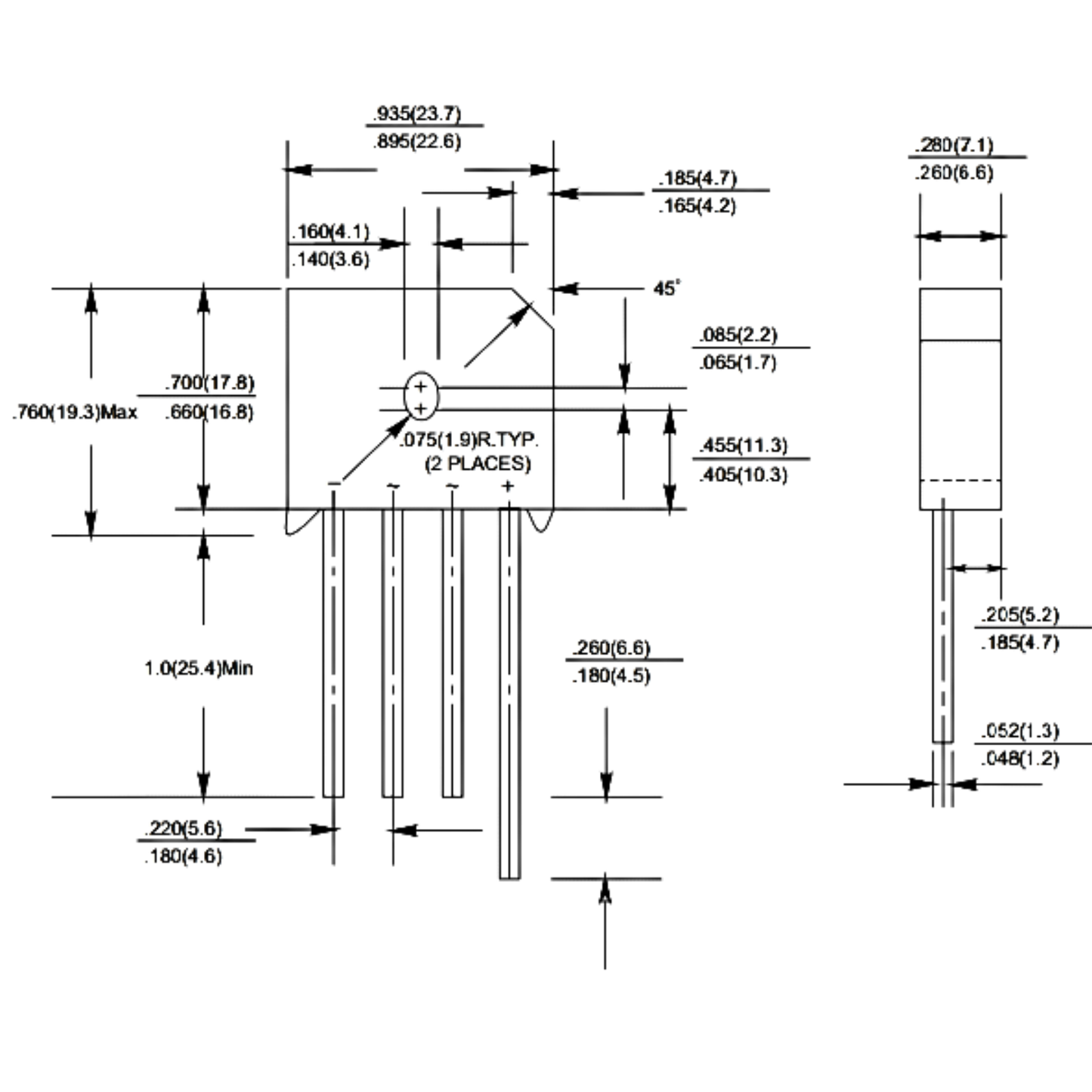 Ponte Retificadora RS407 1000V 4A