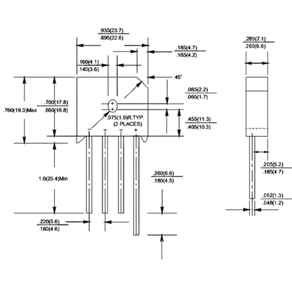 Ponte Retificadora RS407 1000V 4A