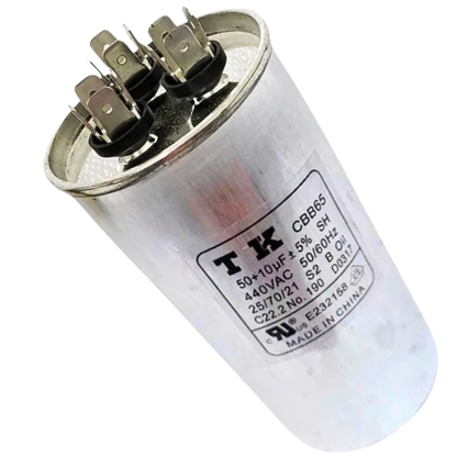Capacitor De Partida 50uF+10uF 440V 60x105mm (Fast-on)