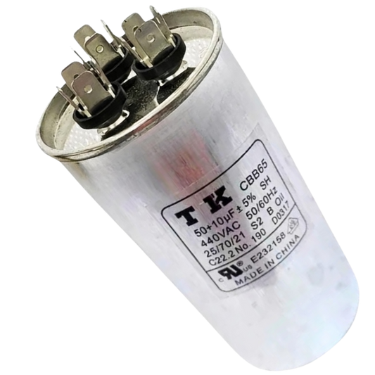 Capacitor De Partida 50uF+10uF 440V 60x105mm (Fast-on)