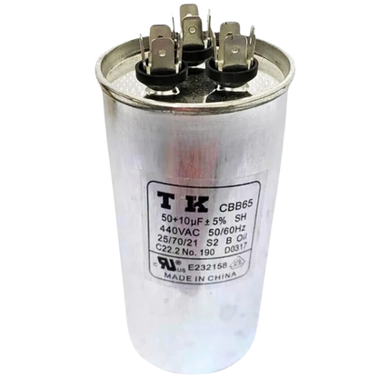 Capacitor De Partida 50uF+10uF 440V 60x105mm (Fast-on)