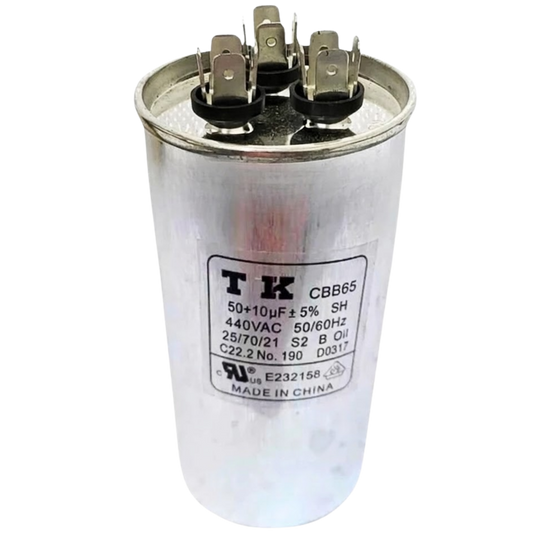 Capacitor De Partida 50uF+10uF 440V 60x105mm (Fast-on)