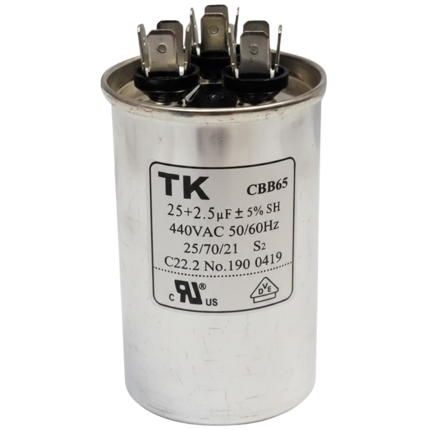 Capacitor De Partida 25uF+2,5uF 440V 50x90mm (Fast-on)
