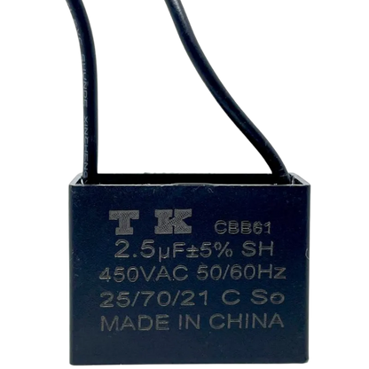 Capacitor De Partida CBB61 2,5uF 450V (2Fios)