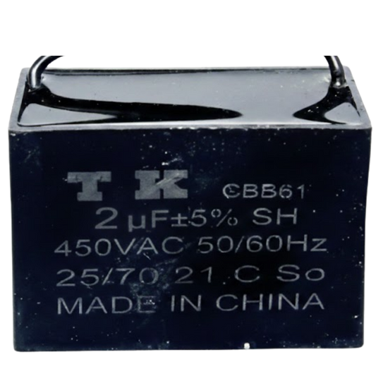 Capacitor De Partida CBB61 2uF 450V (2Fios)