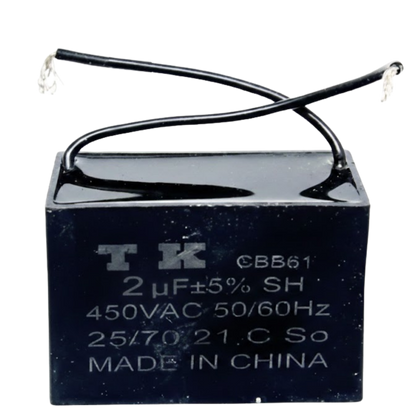 Capacitor De Partida CBB61 2uF 450V (2Fios)