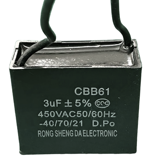 Capacitor De Partida CBB61 3uF 450V (2Fios)