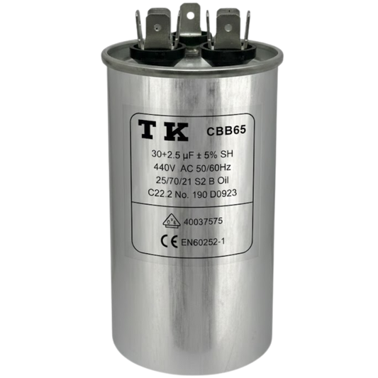 Capacitor De Partida 30uF+2,5uF 440V 50x90mm (Fast-on)