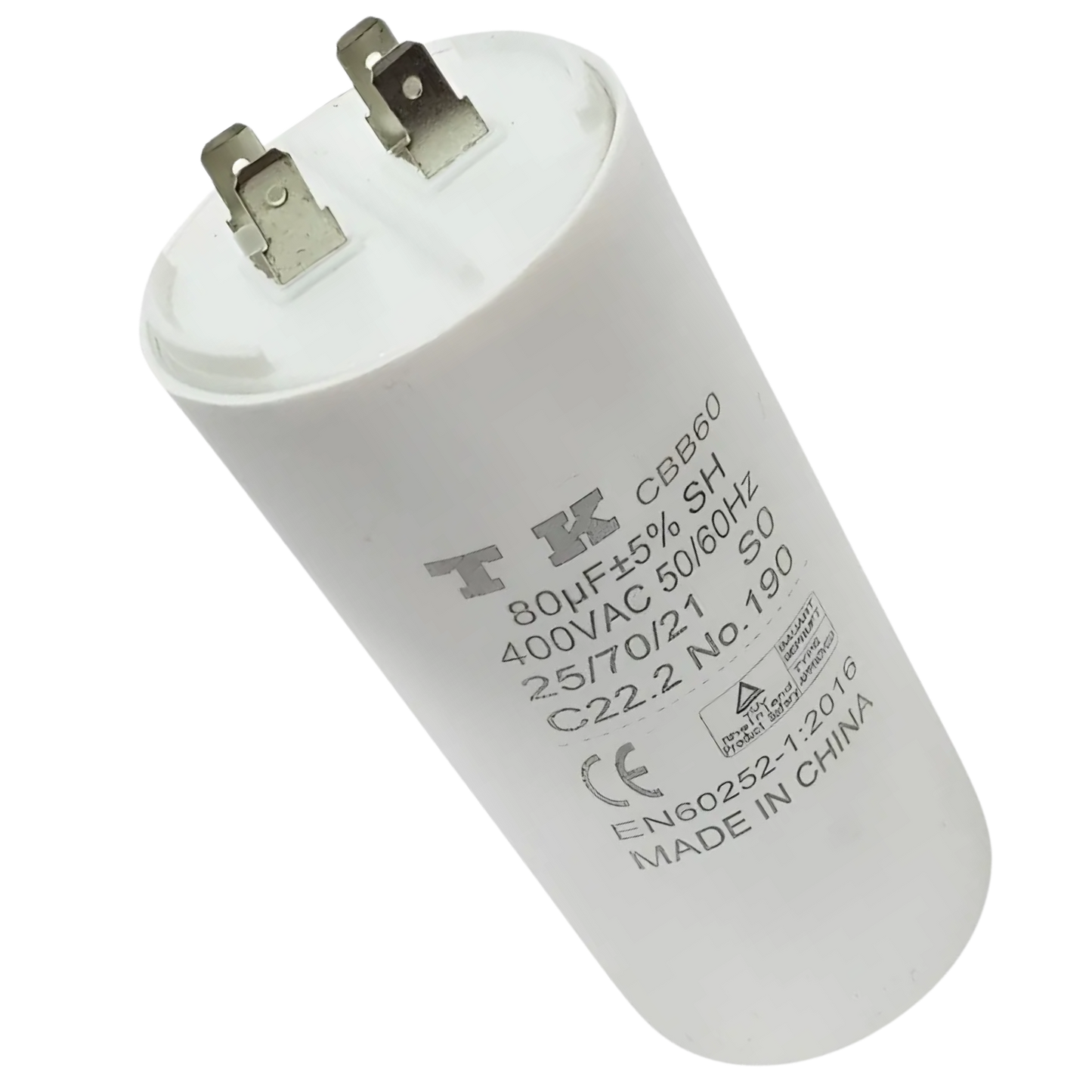 Capacitor De Partida 80uF 400V 53x120mm (Fast-on)