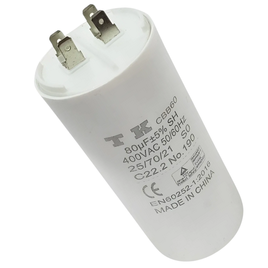 Capacitor De Partida 80uF 400V 53x120mm (Fast-on)