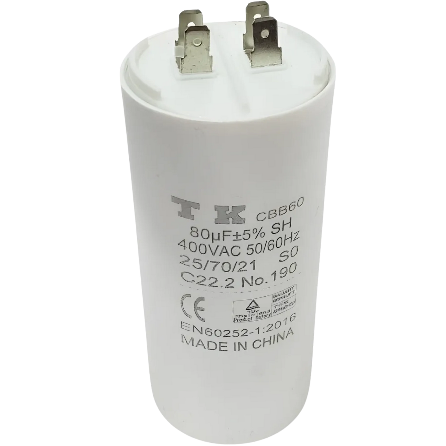 Capacitor De Partida 80uF 400V 53x120mm (Fast-on)