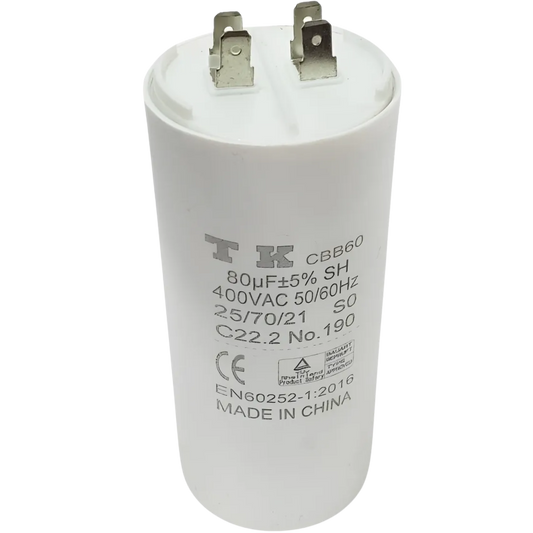 Capacitor De Partida 80uF 400V 53x120mm (Fast-on)