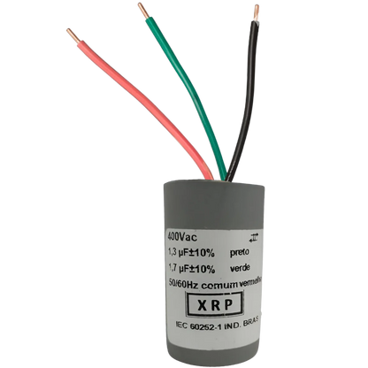 Capacitor De Partida 1,3uF+1,7uF 400V 25x47mm (3Fios)