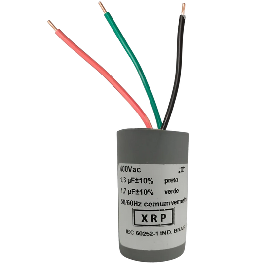 Capacitor De Partida 1,3uF+1,7uF 400V 25x47mm (3Fios)