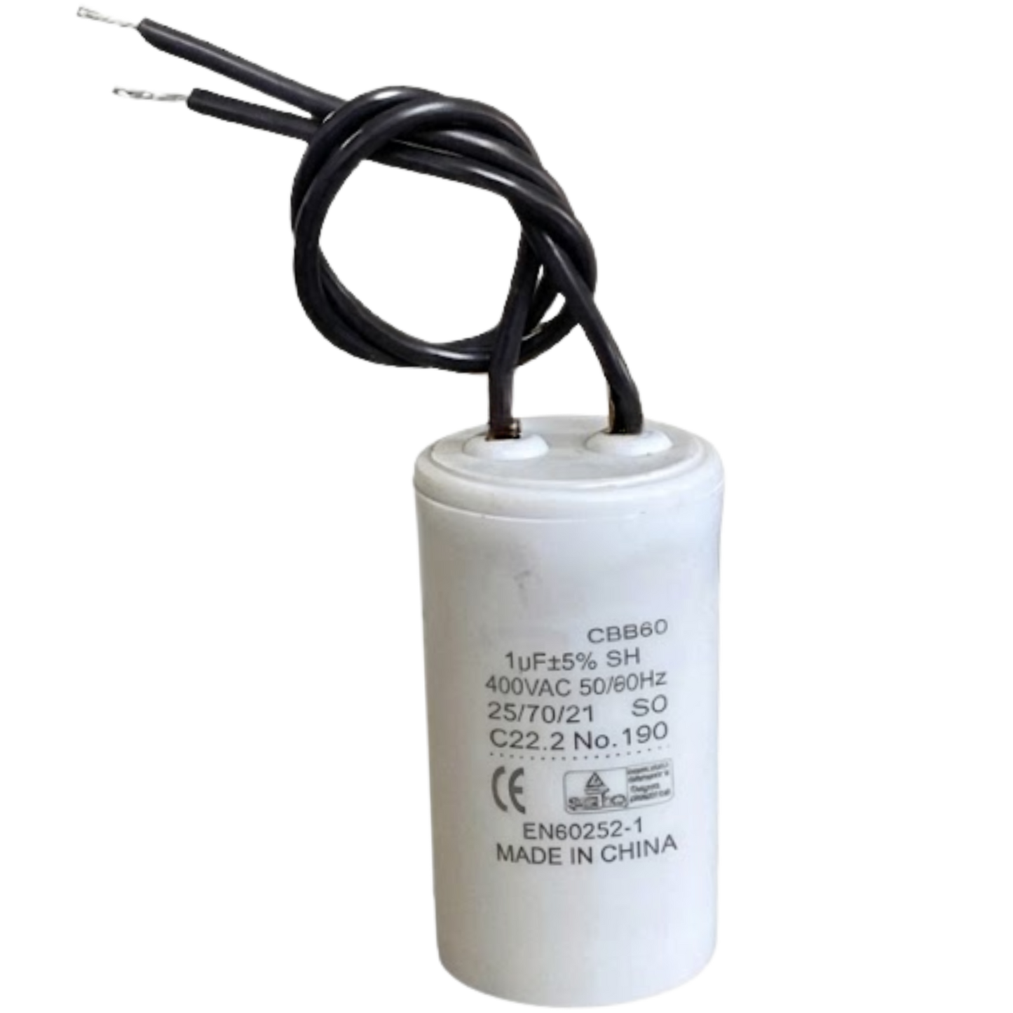 Capacitor De Partida 1uF 400V 24x46mm (2Fios)