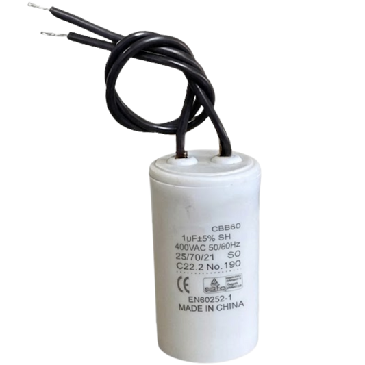 Capacitor De Partida 1uF 400V 24x46mm (2Fios)