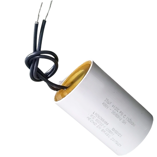 Capacitor De Partida 25uF 400V 50x50mm (2Fios)