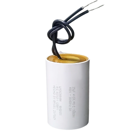 Capacitor De Partida 25uF 400V 50x50mm (2Fios)