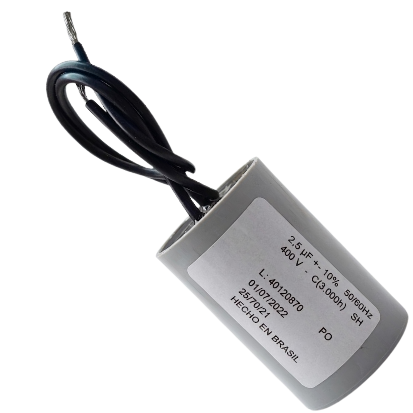 Capacitor De Partida 2,5uF 400V 27x47mm (2Fios)