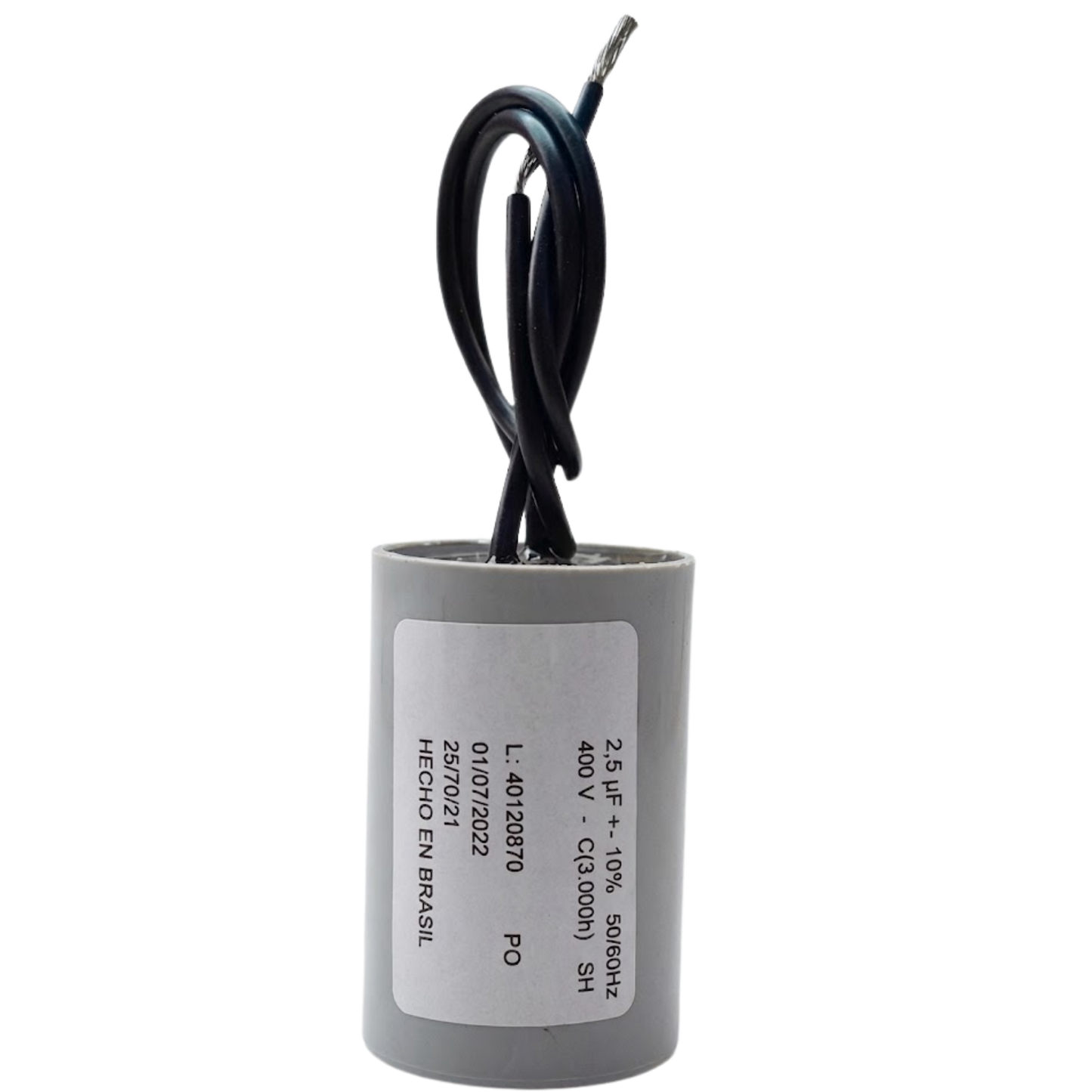 Capacitor De Partida 2,5uF 400V 27x47mm (2Fios)