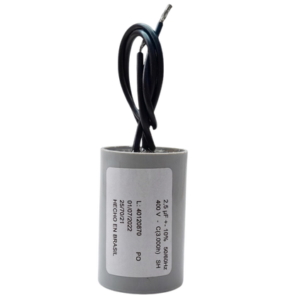 Capacitor De Partida 2,5uF 400V 27x47mm (2Fios)