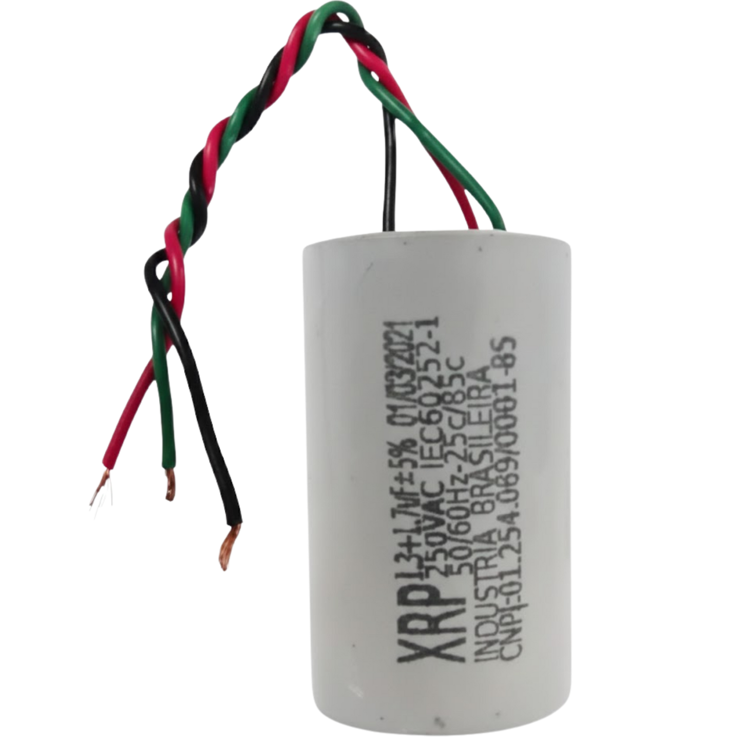 Capacitor De Partida 1,3uF+1,7uF 250V 27x47mm (3Fios)