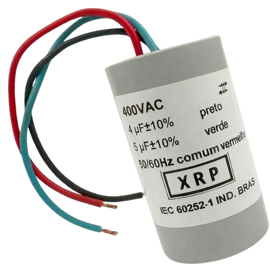Capacitor De Partida 4uF+5uF 400V 27x47mm (3Fios)