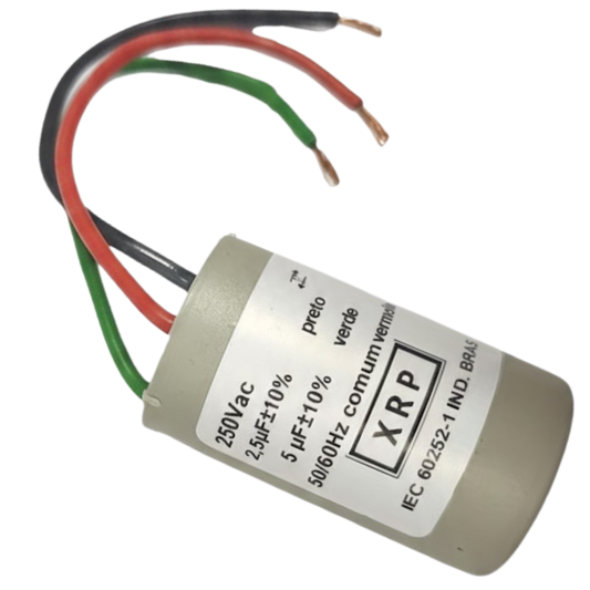 Capacitor De Partida 2,5uF+5uF 250 27x47mm (3Fios)