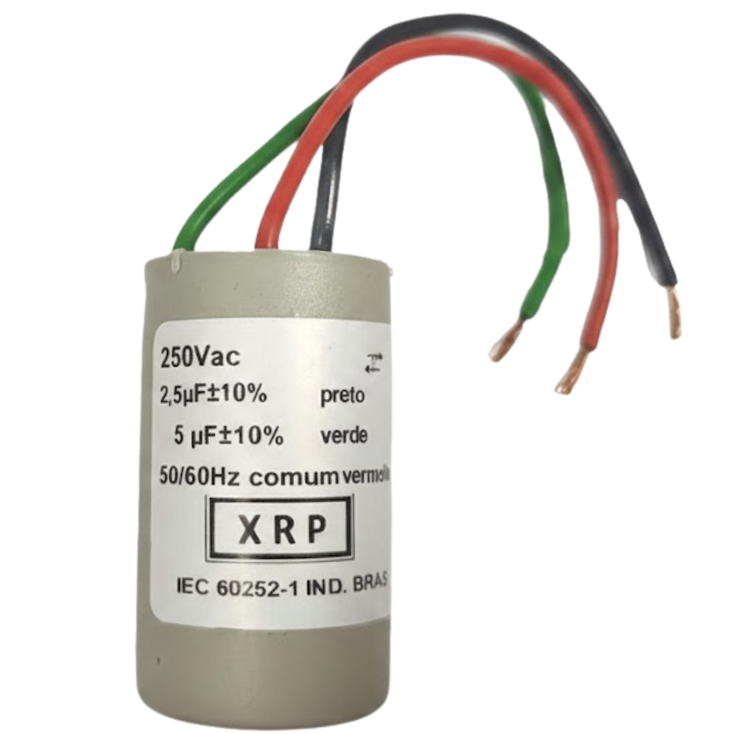 Capacitor De Partida 2,5uF+5uF 250 27x47mm (3Fios)