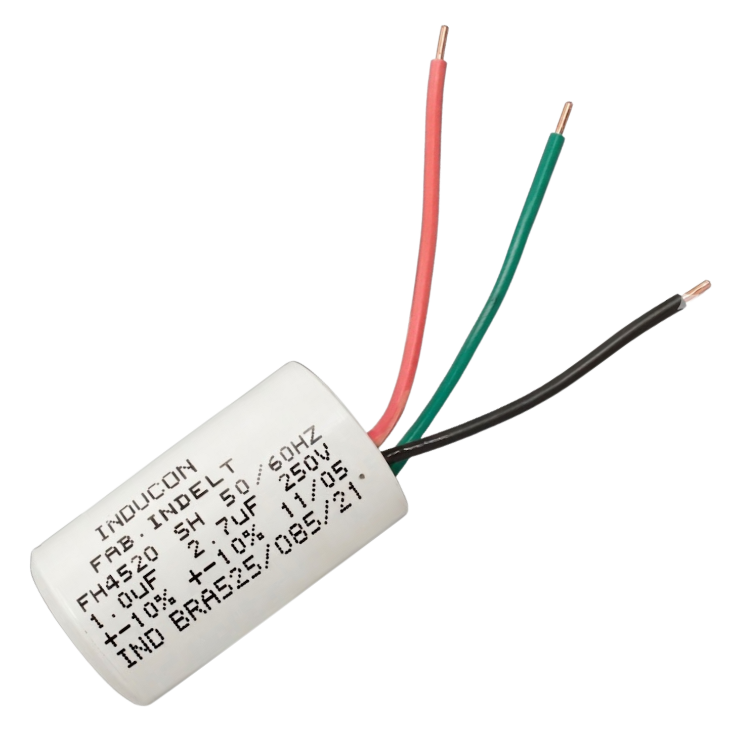 Capacitor De Partida 1uF+2,7uF 400V 27x47mm (3Fios)