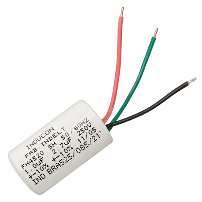 Capacitor De Partida 1uF+2,7uF 400V 27x47mm (3Fios)