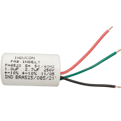 Capacitor De Partida 1uF+2,7uF 400V 27x47mm (3Fios)